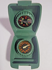 Vintage Army Pocket Compass And Thermometer Plastic Navigational Play Toy-works