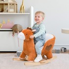 Kids Plush Rocking Horse     Ride   on Animal Toy With Songs   Sturdy Wooden Rocker 
