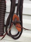 Showman Black Brown 22 Ft Round Mecate Bosal Reins W Slobber Straps Popper 19226