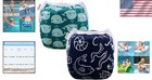 Reusable Adjustable Baby Swim Diapers 2pcs - Stylish Marine Animals For Infants