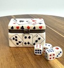 Porcelain Hinged Trinket Box Poker With Dice