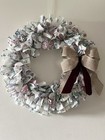 Farmhouse Rustic Cottage Shabby Chic Nursery Home Door Decor Fabric Wreath