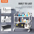 Vevor 3-tier Stainless Steel Cart Mobile Lab Utility Cart 400 Lbs For Lab Clinic
