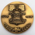 1776-1976 Medallic Art Co Large Bronze Washington Medal Journey Ohio 184g 70mm