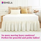 Ivory King Size Bed Skirt 15  Drop Elastic Dust Ruffle Machine Washable