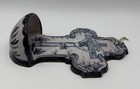 Vtg Ceramic Pottery Wall Holy Water Font Blue Inri Religious 11    X 7 5   