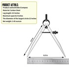 Leather Craft Compass  6 Inch Professional Divider Leather Compass  Steel Adj   