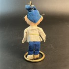 Vtg Elf Pixie Ornament Mcm Gnome Blue White 9  Japan Rubber Face Felt Blond