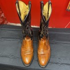 Vintage Tony Lama Armadillo And Calf Leather Cowboy Boots Size 9 5 E
