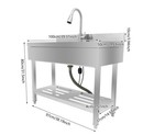 Commercial Sink Stainless Steel Utility Sink Single Bowl Kitchen Sink W  Faucet