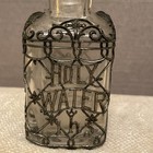 Rare Antique Holy Water Bottle Victorian Filigree Religious 4 1 2    1800   s