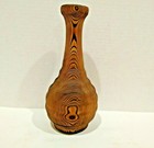 Vintage Cryptomeria Wood Vase W  Stand Total 4 Pieces
