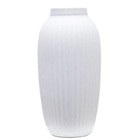 Indoor Speckled Ribbed Ceramic Vase  16   White