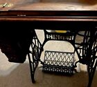 Antique Singer 1912 Foot Pedal Sewing  Machine Beautiful Wooden Cabineton Wheels