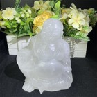 3 9lb 5 5  Natural Clear Quartz Happy Buddha  Statue Carving Crystal Mineral