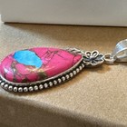 Cotton Candy Turquoise Pendant Southwestern Cowgirl Sterling Silver