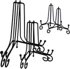 6pcs 3 Size Black Iron Plate Stands For Display - 4  6  8 Inch Decorative Met   