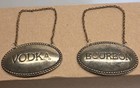 Vintage Godinger Silver Plate Bottle Decatur Tag Plaque Bourbon And Vodka
