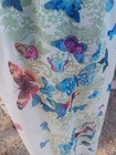 Vintage 1960s 70s Blue Butterfly Print Ethereal boho fairycore Maxidress