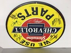 Chevrolet Metal Sign Autographed By  8  Nascar Drivers Waltrip Earnhardt Burton