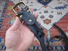 Rrl Double Rl Vintage Black Leather Belt With Double Prong Brass Buckle Sz30-34