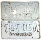 Vintage Washington 1966 1973 Auto License Plate Set Pair Azd 747 Man Cave Decor