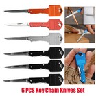6pcs Portable Pocket Knife Key Shape Mini Key Chain Survival Key Chain Knife