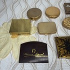 Vtg Women s Vanity Lot Of 10 Trinkets  Compacts  Pill Box  Contact Lens Case Etc