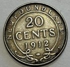 Newfoundland 1912 20 Cents Silver Coin  925 Km 15