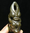 5cm China Hongshan Culture Hetian Old Jade Carved Sun God Sun-god Amulet Pendant