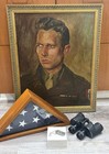 Wwii Us Army Officer Portrait Vienna 1946 Usfa Flag Dog Tag Binoculars Lot