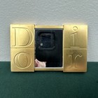 Vintage Christian Dior Embossed Gold Tone  Compact Slide Square Mirror