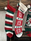 Lot Of 6 Retro Vintage Knit Christmas Stockings 