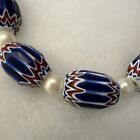 Rare Strand Of 23  Vintage  Venetian 6 Layer Chevron Beads 25 Pearls Trade Beads
