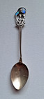 Vintage New Zealand Souvenir Spoon     Silver Kiwi With Abalone  paua Shell  Inlay