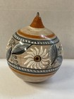 Hand-painted Tonal   Pottery Ornament     Signed Jimon     Mexican Folk Art Ball