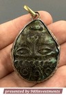 Very Old Ancient Bactrain Roman Face Intaglio Torquise Stone Pendant Amulet