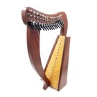 15-string Natural Rosewood Harp With  Tuning Key  Rich Strings And Bag Accessory
