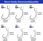 120pcs Bass Fishing Hooks Freshwater Premium Extra Wide Gap Offset Worm Bass Ho