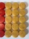 Vtg Crisloid Bakelite Backgammon 1 25  Checkers And Dice- Red   Butterscotch