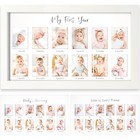 My First Year Photo Frame 12 Months Baby Picture Frame For Newborn Alpine White