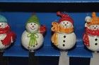 Snow Men Condiment  Jam  Jelly  Cavier Spreaders  New In Box