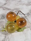 Vtg Mid Century Amber Yellow Acrylic Lucite Grapes Cluster Bunch    Metal Stem
