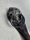 Heavy Vintage Reed   Barton Silver Plated Shoe Horn With Lion Mask Ring Handle