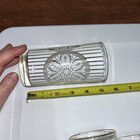 Mid Century Modern Glass Tumbler Mandala Flower And White Stripes 5    