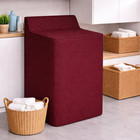 Washing Machine Cover Waterproof Quilted Peva Zippered Heavy Duty Burgundy