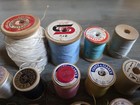 Lot Of 25 Vintage Thread On Wooden Spools 