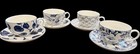 Tokyo Design Studio Nippon Blue Tea Cup Saucer Set 4 Japanese Porcelain