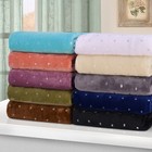 Fleece Plush Medium Weight Fluffy Polka Dot Or Solid Soft Blanket Sofa Bed Throw