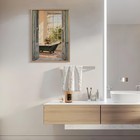 Framed Vintage Canvas Wall Art Print Classical Bathroom Bathtub Poster Flower   